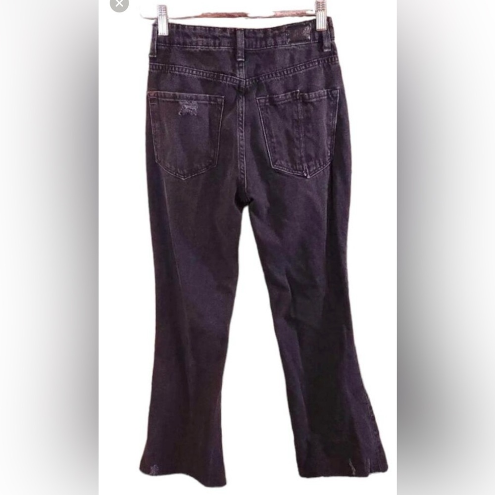 BDG Urban Outfitters Wilco Distressed Black Cropped Flare Jeans Women's 28 - Picture 6 of 13
